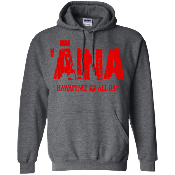ʻĀina Hawai'i Nei All Day (red ink) Pullover Hoodie, Sweatshirts, Hawaii Nei All Day