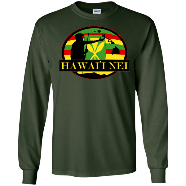 Hawai'i Nei Kanaka Maoli LS Ultra Cotton Tshirt - Hawaii Nei All Day