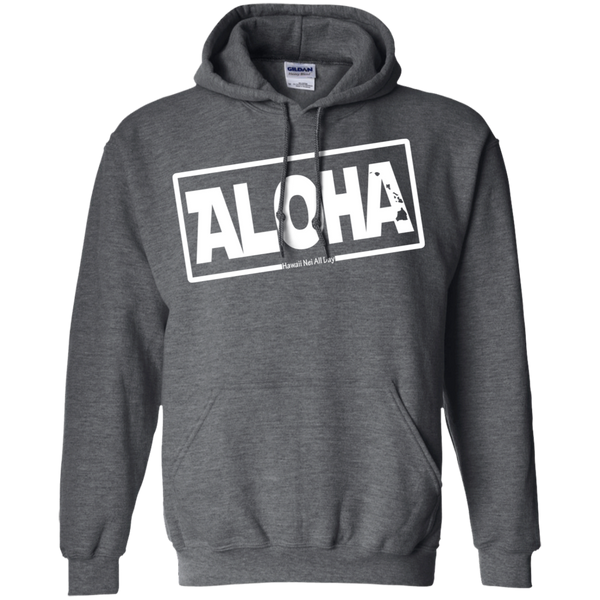 Aloha Hawai'i Nei (Islands white ink) Pullover Hoodie, Sweatshirts, Hawaii Nei All Day