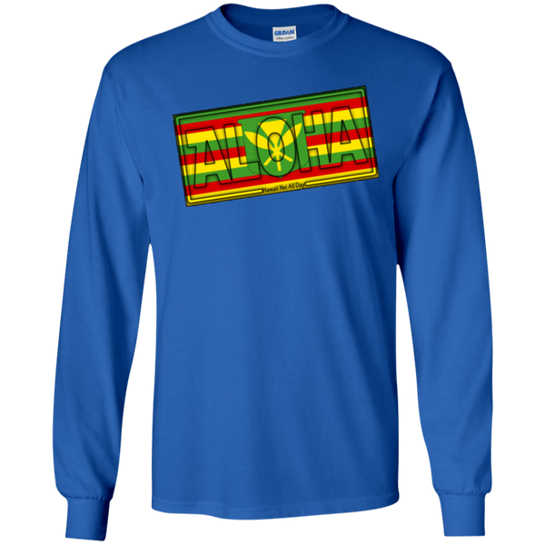 Aloha Hawai'i Kanaka Maoli Ultra Cotton LS T-Shirt, T-Shirts, Hawaii Nei All Day