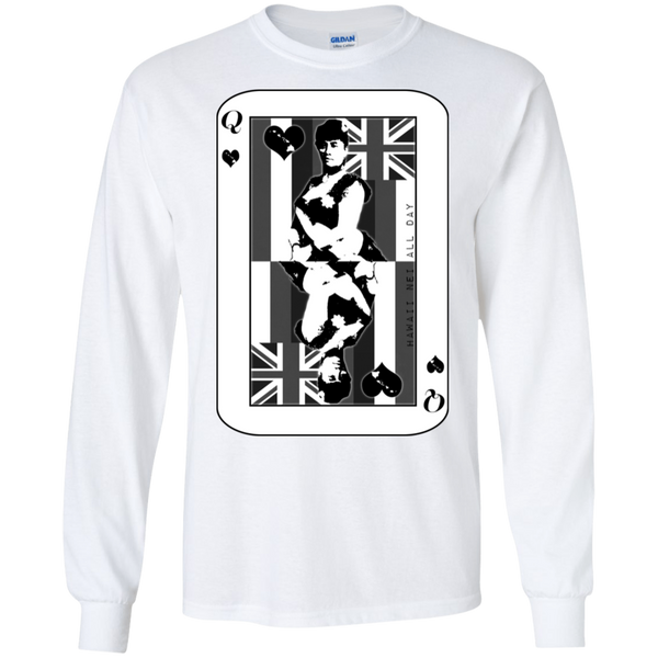 The Queen of Hawai'i Liliuokalani (black ink) LS Ultra Cotton T-Shirt, T-Shirts, Hawaii Nei All Day