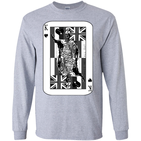 The King of Hawai'i Kamehameha (black ink) LS Ultra Cotton T-Shirt, T-Shirts, Hawaii Nei All Day