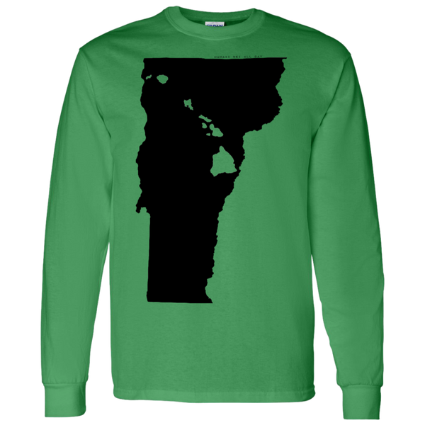 Living in Vermont with Hawaii Roots LS T-Shirt 5.3 oz., T-Shirts, Hawaii Nei All Day
