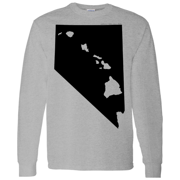 Living in Nevada with Hawaii Roots LS T-Shirt, T-Shirts, Hawaii Nei All Day