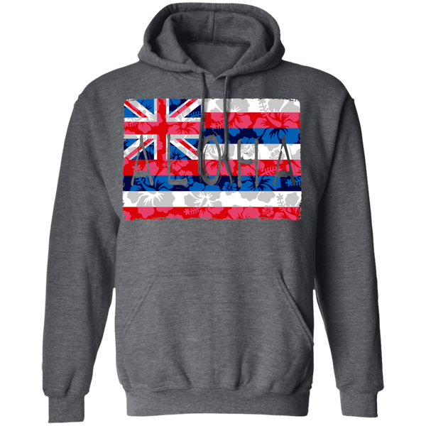 Aloha Floral Flag Pullover Hoodie, Sweatshirts, Hawaii Nei All Day