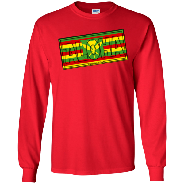 Aloha Hawai'i Kanaka Maoli Ultra Cotton LS T-Shirt, T-Shirts, Hawaii Nei All Day