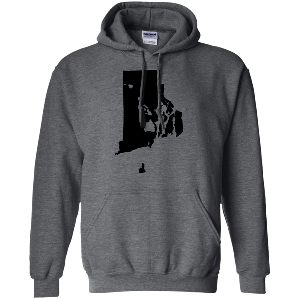 Living in Rhode Island with Hawaii Roots Pullover Hoodie 8 oz., Sweatshirts, Hawaii Nei All Day
