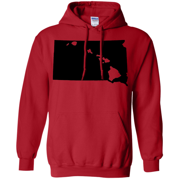 Living in South Dakota with Hawaii Roots Pullover Hoodie 8 oz., Sweatshirts, Hawaii Nei All Day