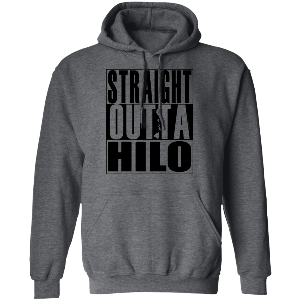 Straight Outta Hilo(black ink) Pullover Hoodie