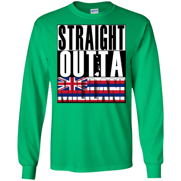 Straight Outta Mililani Hawai'i LS Ultra Cotton T-Shirt, T-Shirts, Hawaii Nei All Day