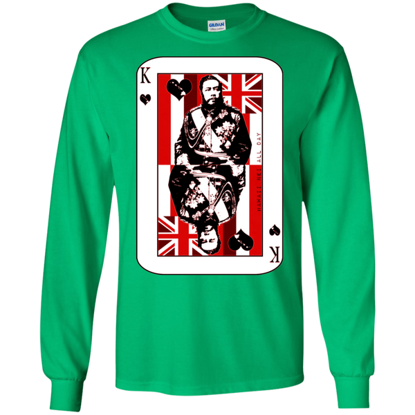 The King of Hawai'i Kalakaua(red ink) LS Ultra Cotton T-Shirt, T-Shirts, Hawaii Nei All Day