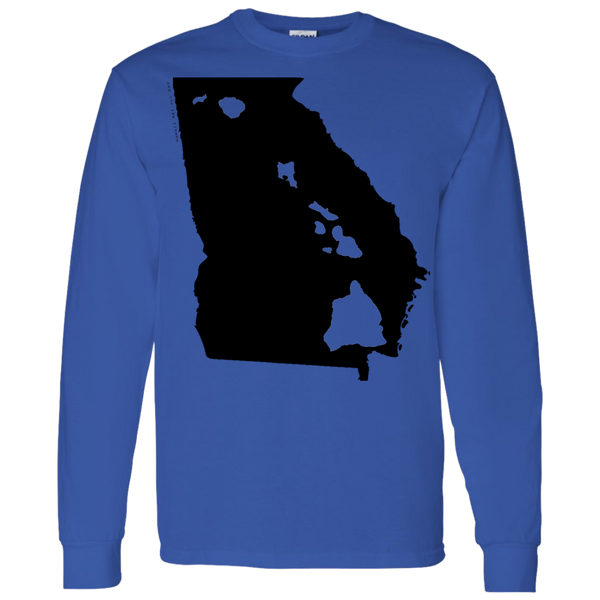 Living in Georgia with Hawaii Roots LS T-Shirt 5.3 oz., T-Shirts, Hawaii Nei All Day