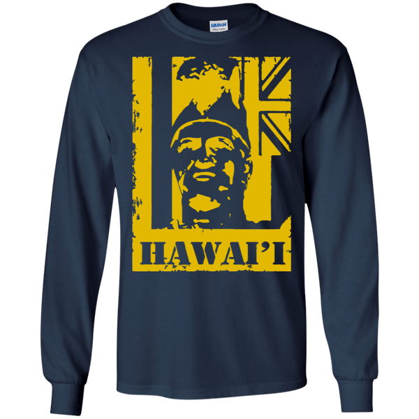 Hawai'i King Kamehameha (yellow) LS Ultra Cotton T-Shirt, T-Shirts, Hawaii Nei All Day