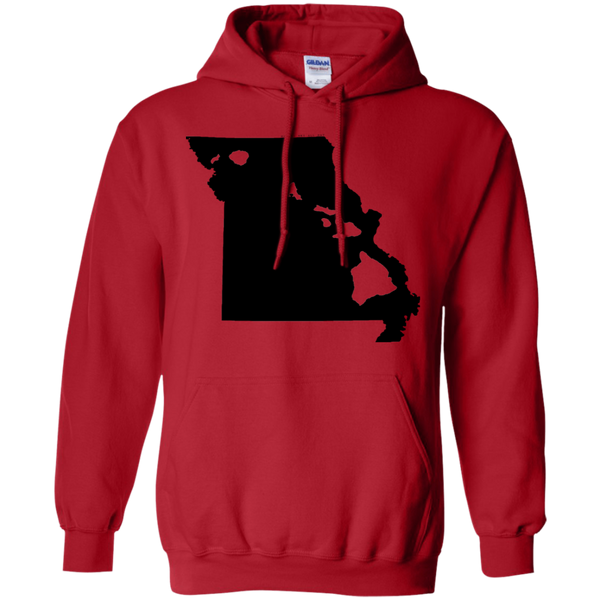 Living in Missouri with Hawaii Roots Pullover Hoodie 8 oz., Sweatshirts, Hawaii Nei All Day