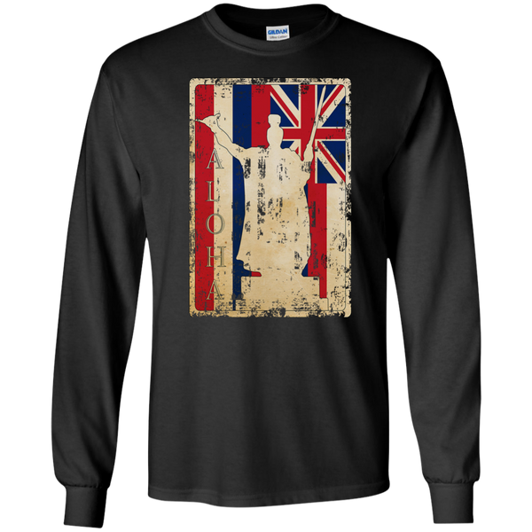 Aloha King Kamehameha LS Ultra Cotton Tshirt - Hawaii Nei All Day