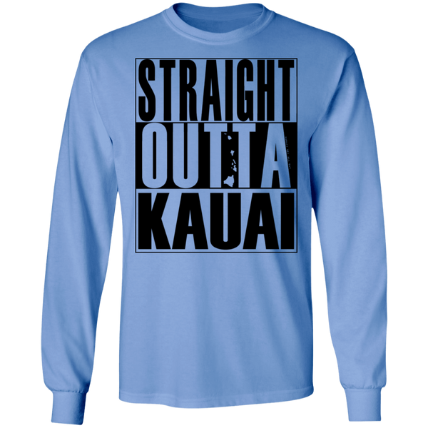 Straight Outta Kauai(black ink) LS T-Shirt