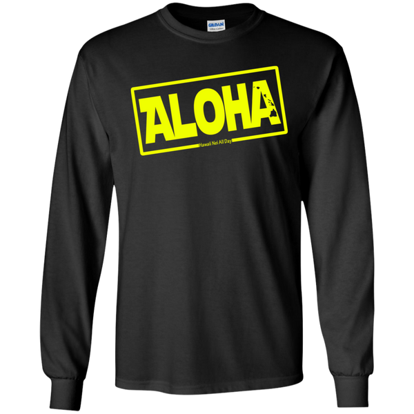 Aloha Hawai'i Nei (Islands yellow ink) LS Ultra Cotton T-Shirt, T-Shirts, Hawaii Nei All Day