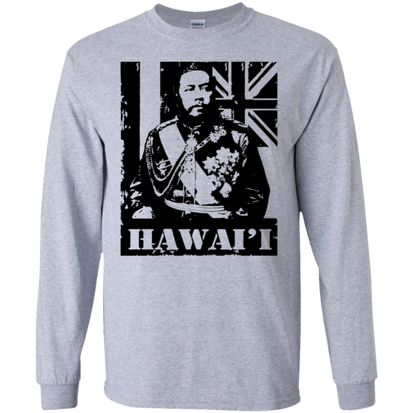 Hawai'i King Kalakaua LS Ultra Cotton T-Shirt, T-Shirts, Hawaii Nei All Day