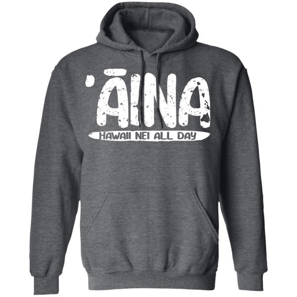 ʻĀina Hawai'i (white ink variant) Pullover Hoodie