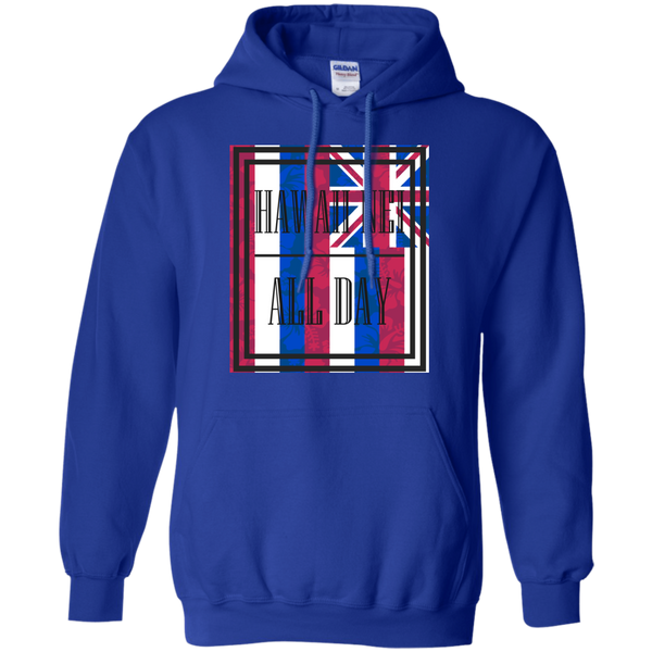 Hawai'i Floral Flag Pullover Hoodie, Sweatshirts, Hawaii Nei All Day