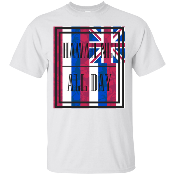 Hawai'i Floral Flag Ultra Cotton T-Shirt, T-Shirts, Hawaii Nei All Day