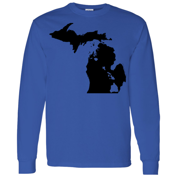 Living in Michigan with Hawaii Roots LS T-Shirt 5.3 oz., T-Shirts, Hawaii Nei All Day