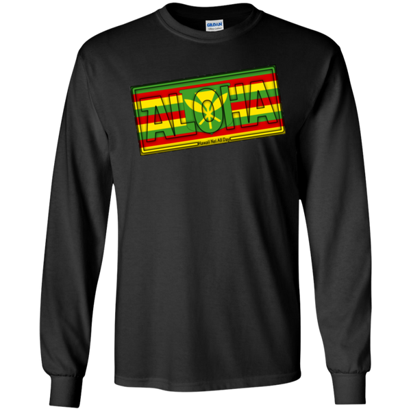 Aloha Hawai'i Kanaka Maoli Ultra Cotton LS T-Shirt, T-Shirts, Hawaii Nei All Day