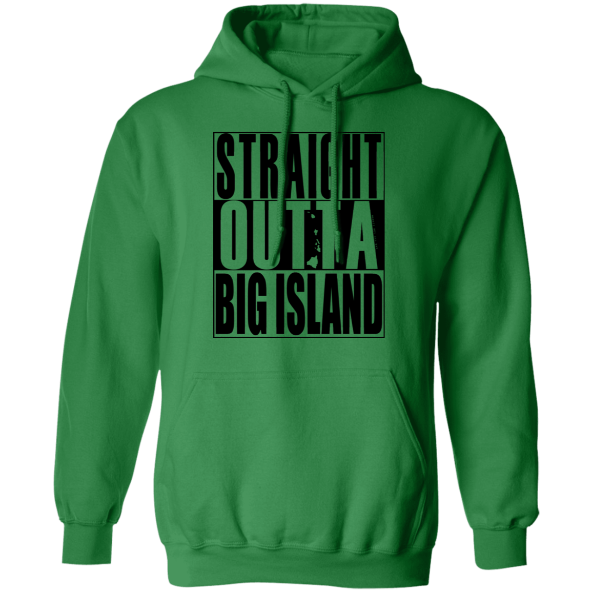 Straight Outta Big Island(black ink) Pullover Hoodie