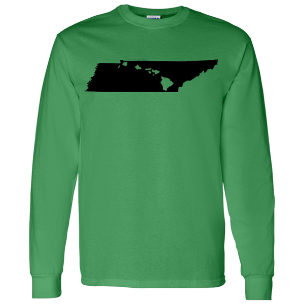 Living in Tennessee with Hawaii Roots LS T-Shirt 5.3 oz., T-Shirts, Hawaii Nei All Day