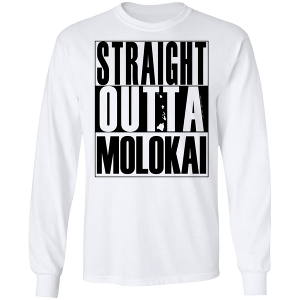 Straight Outta Molokai(black ink) LS T-Shirt