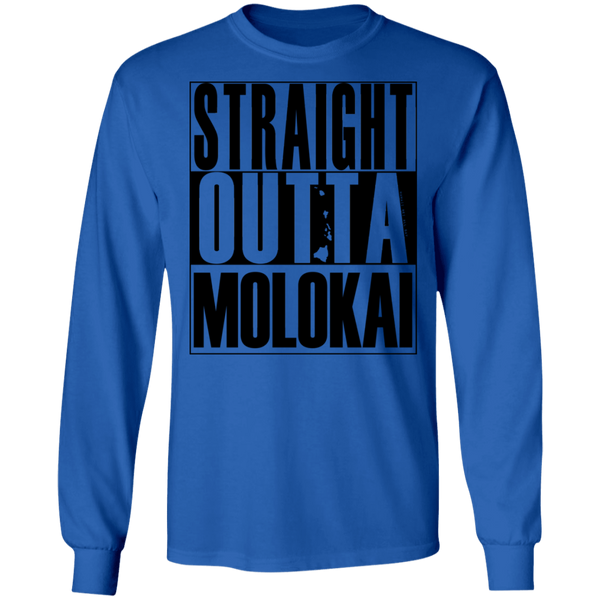 Straight Outta Molokai(black ink) LS T-Shirt