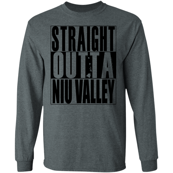 Straight Outta Niu Valley (black ink) LS T-Shirt