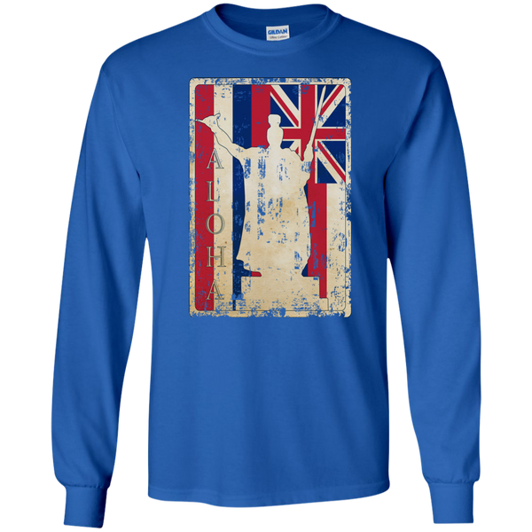 Aloha King Kamehameha LS Ultra Cotton Tshirt - Hawaii Nei All Day