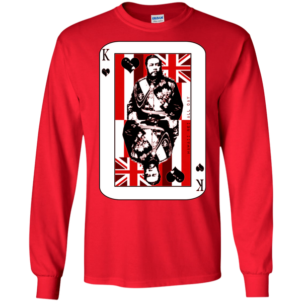 The King of Hawai'i Kalakaua(red ink) LS Ultra Cotton T-Shirt, T-Shirts, Hawaii Nei All Day