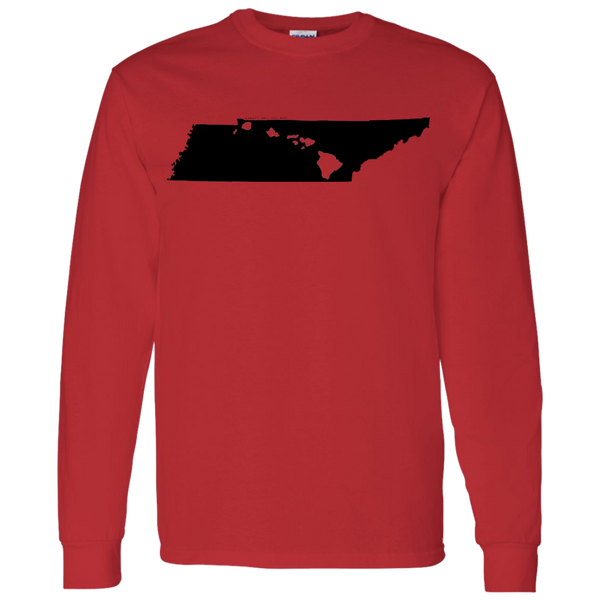 Living in Tennessee with Hawaii Roots LS T-Shirt 5.3 oz., T-Shirts, Hawaii Nei All Day