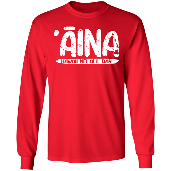 ʻĀina Hawai'i (white ink variant) LS T-Shirt
