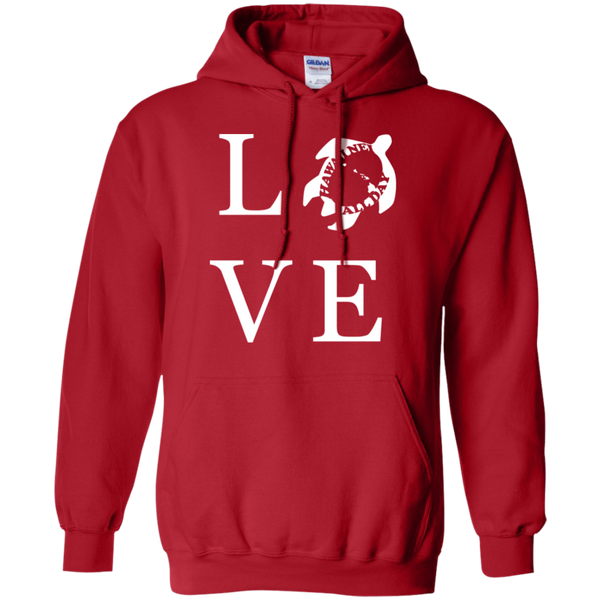 Honu LOVE (white) Pullover Hoodie, Sweatshirts, Hawaii Nei All Day
