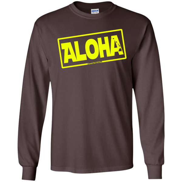 Aloha Hawai'i Nei (Islands yellow ink) LS Ultra Cotton T-Shirt, T-Shirts, Hawaii Nei All Day