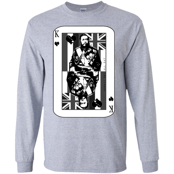 The King of Hawai'i Kalakaua(black ink) LS Ultra Cotton T-Shirt, T-Shirts, Hawaii Nei All Day