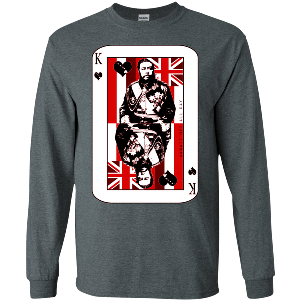 The King of Hawai'i Kalakaua(red ink) LS Ultra Cotton T-Shirt, T-Shirts, Hawaii Nei All Day