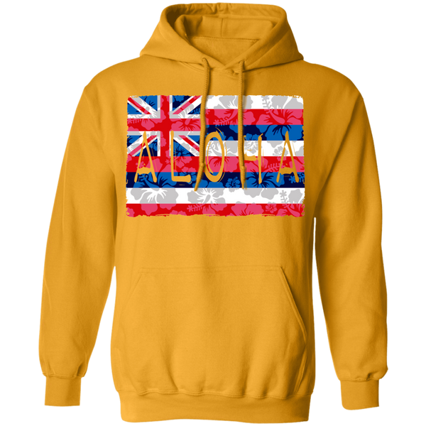 Aloha Floral Flag Pullover Hoodie, Sweatshirts, Hawaii Nei All Day