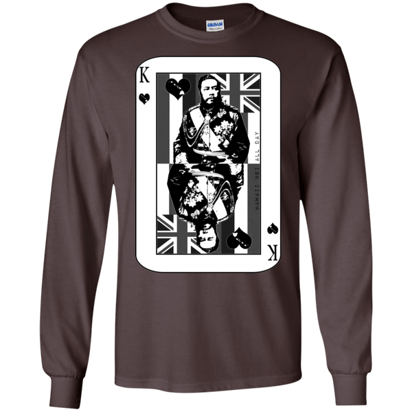 The King of Hawai'i Kalakaua(black ink) LS Ultra Cotton T-Shirt, T-Shirts, Hawaii Nei All Day