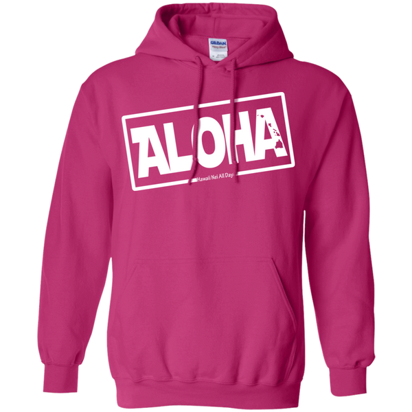 Aloha Hawai'i Nei (Islands white ink) Pullover Hoodie, Sweatshirts, Hawaii Nei All Day