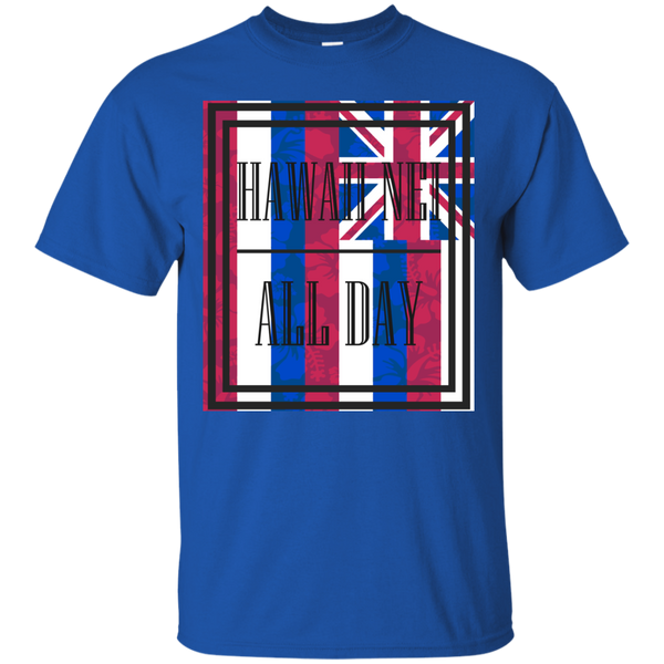 Hawai'i Floral Flag Ultra Cotton T-Shirt, T-Shirts, Hawaii Nei All Day