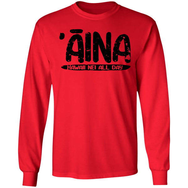 ʻĀina Hawai'i (black ink variant) LS T-Shirt