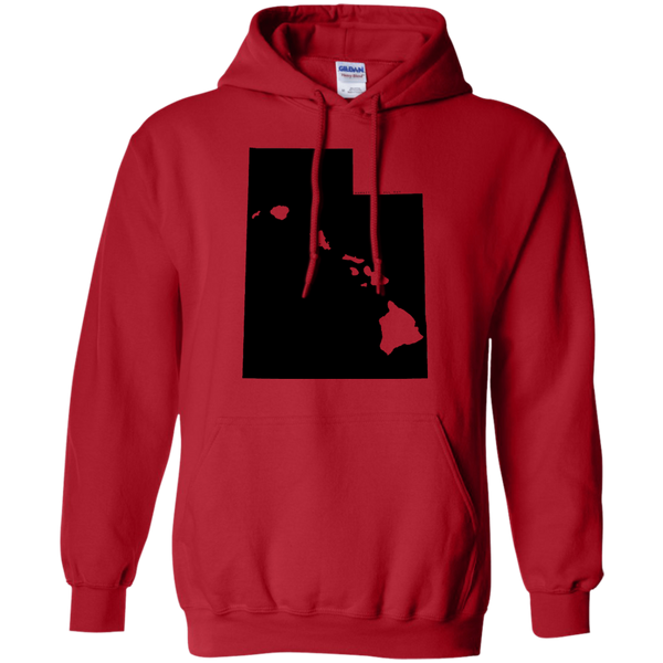Living in Utah with Hawaii Roots Pullover Hoodie 8 oz., Sweatshirts, Hawaii Nei All Day