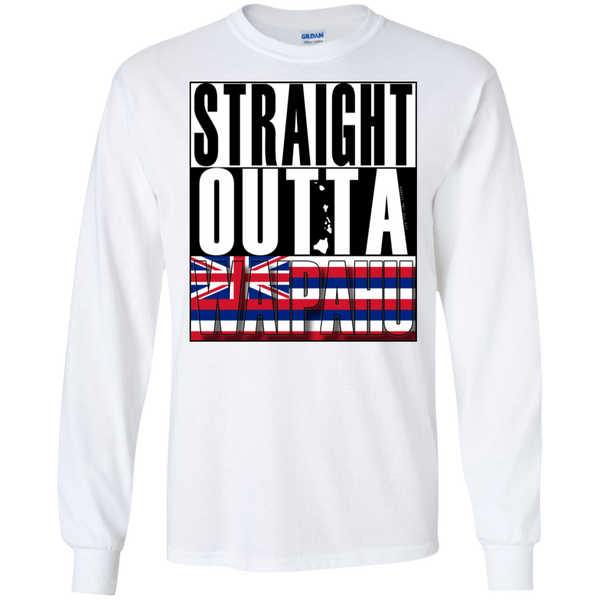 Straight Outta Waipahu Hawai'i LS Ultra Cotton T-Shirt, T-Shirts, Hawaii Nei All Day