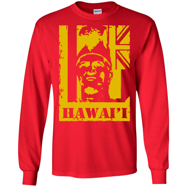 Hawai'i King Kamehameha (yellow) LS Ultra Cotton T-Shirt, T-Shirts, Hawaii Nei All Day