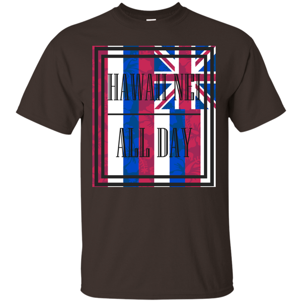 Hawai'i Floral Flag Ultra Cotton T-Shirt, T-Shirts, Hawaii Nei All Day