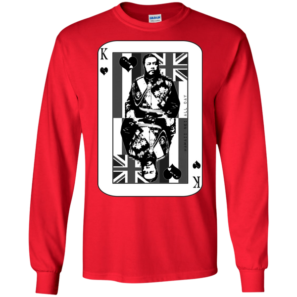 The King of Hawai'i Kalakaua(black ink) LS Ultra Cotton T-Shirt, T-Shirts, Hawaii Nei All Day